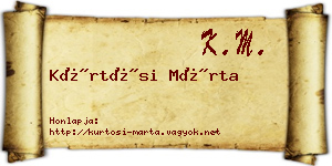 Kürtösi Márta névjegykártya